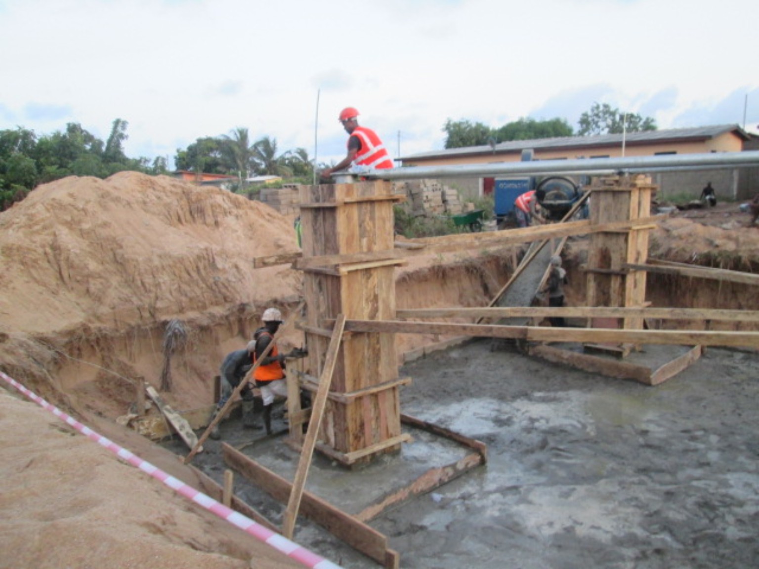 Tower foundation construction and formwork in progress