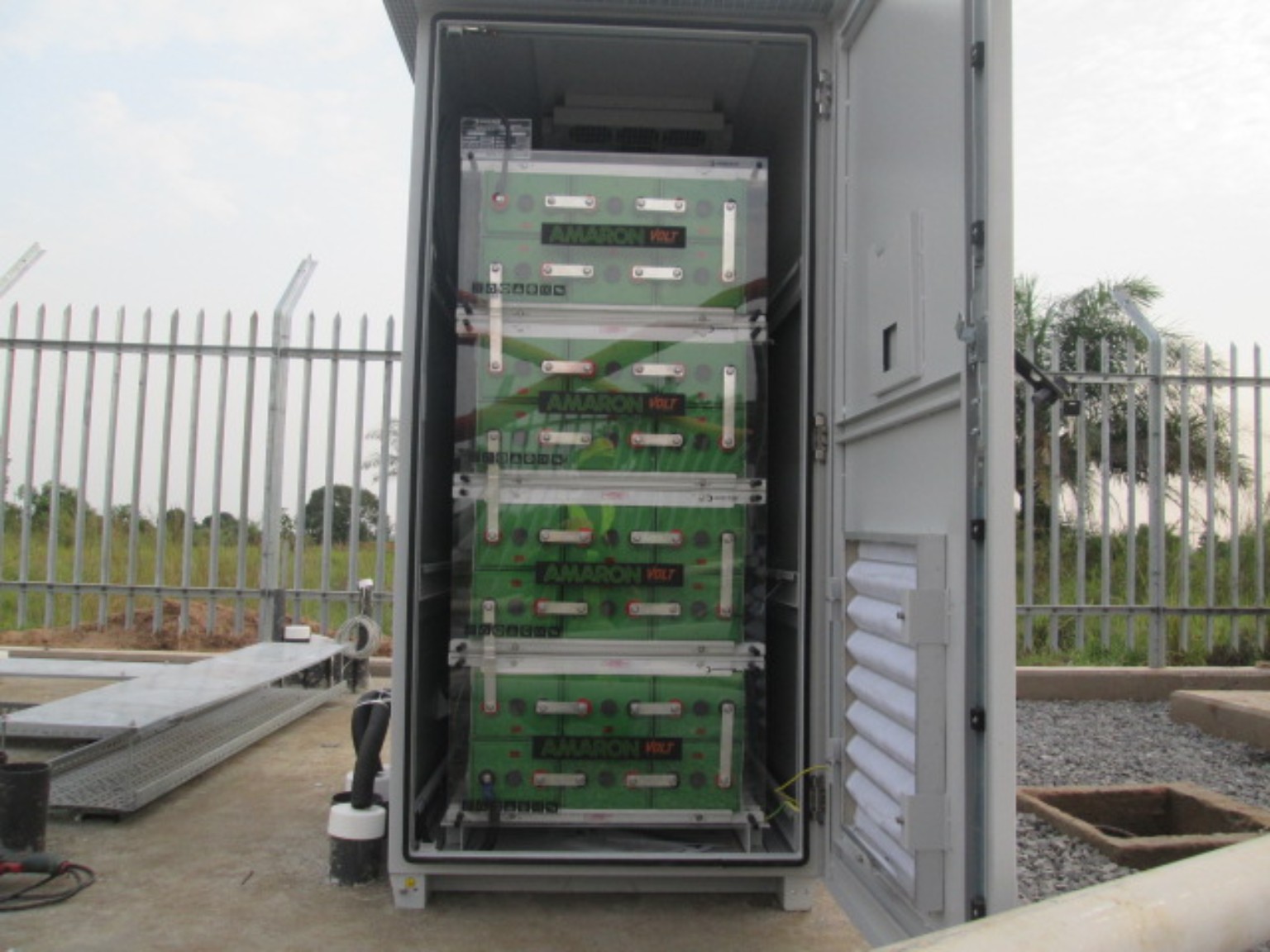 Telecommunications backup battery bank installation