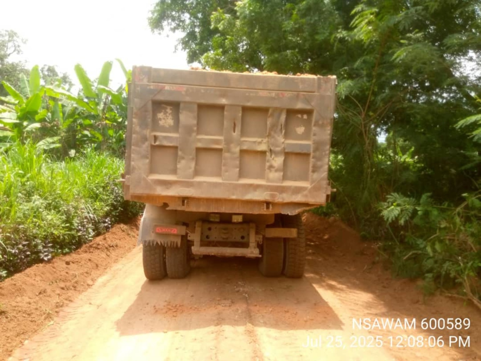 Earthworks and material placement for site access road